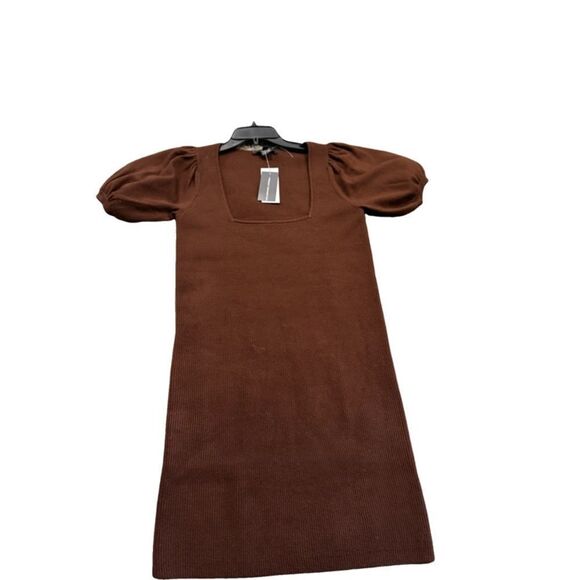 NWT French Connection Baby Soft Puf sleeve Bodycon dress Medium MSRP $187 - Picture 4 of 9